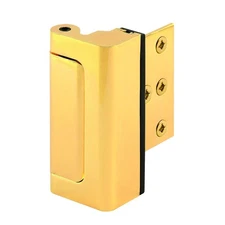 U 11442 Polished Brass Door Reinforcement Lock High Security 3-inch Stop