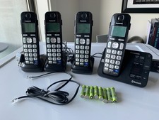 Panasonic Cordless Phone System Model KX-TGE260 Bluetooth 4 Handsets And Docks