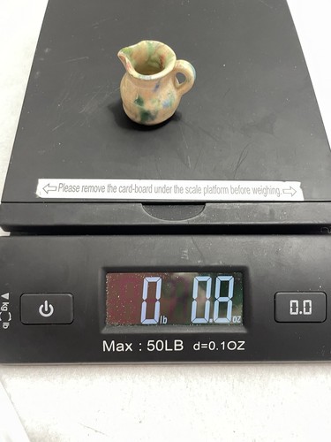 Vintage 1.5" Studio Miniature Drip Glaze Pottery Pitcher 1:6 Scale Christmas - Picture 10 of 12