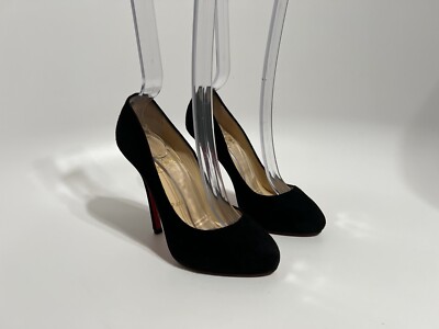 Christian Louboutin Black Suede Curved Heels 36.5 | eBay