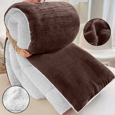 Reversible Sherpa Blanket Fluffy Warm Soft Large Sofa Bed Fleece Throw Blanket