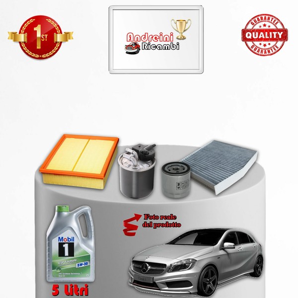 Kit Wartung 4 Filter Und ÖL Mercedes Klasse A 160 Cdi W176 66KW Ab 2013-image