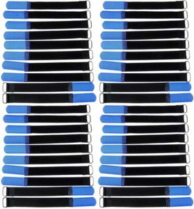 30 Serre-câbles velcro 40 cm x 40 mm Bleu Velcro Velcro Serre-câbles œillet Serre-câbles Câblage
