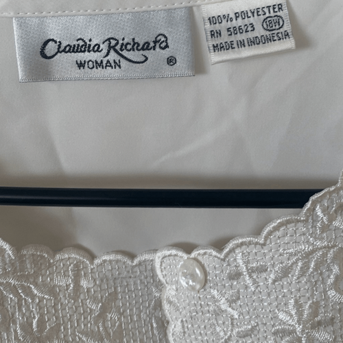 Pre Owned Women’s Claudia Richard Blouse Floral Neckline Sz 18W Classic Comfort - Picture 7 of 11