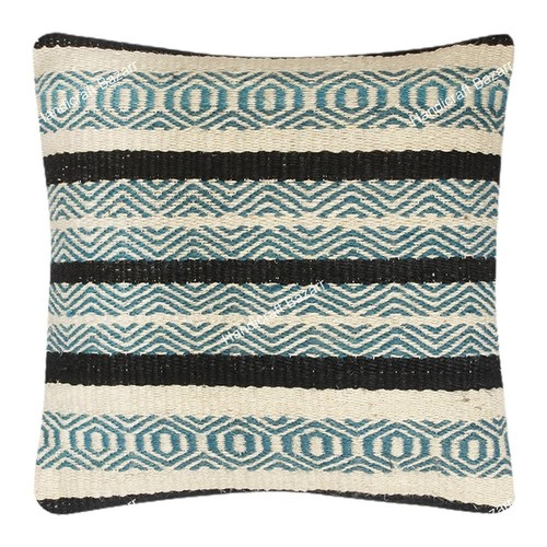 Jute Kilim Rugs Floor Pillows Cases Kilim Room Cushion Cover Lot of 2 - Picture 4 of 7