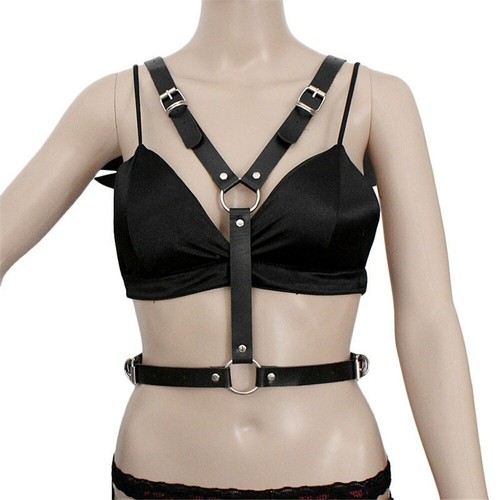 Cintura donna ali d'angelo in pelle pettorina imbracatura lingerie gabbia vita bondage strap - Foto 8 di 12
