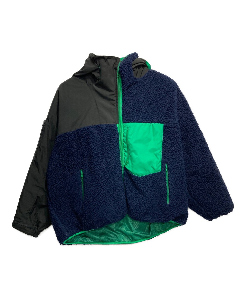 kolor/BEACON Oversized docking boa blouson Size: 2 Navy x green 