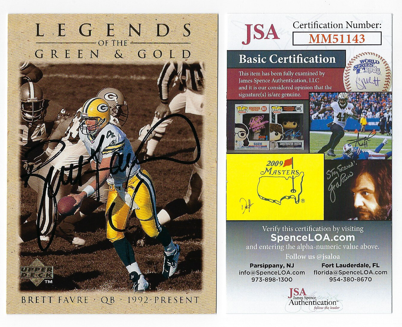 Brett Favre Autographed Signed Green Bay Packers 1997 PACKERS card UD Legends #GB13 JSA COA AUTO 