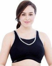 NEW Glamorise Sz 40D Full Figure No-Bounce Wirefree Sports Bra 1066 Black