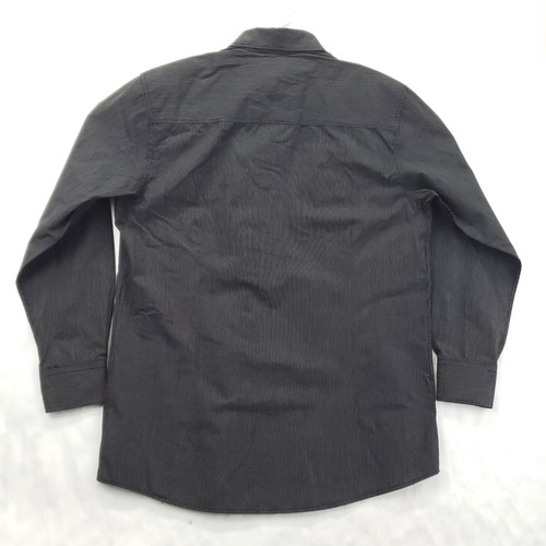 Coastal Shirt Mens L Black White Striped Pockets Long Sleeve Cotton Snap *spot - Picture 2 of 13