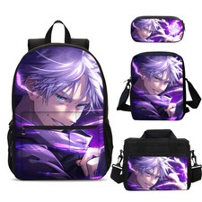 Satoru Gojo Jujutsu Kaisen Anime Kids Big School Backpacks Lunch Bag Pen Bag Lot