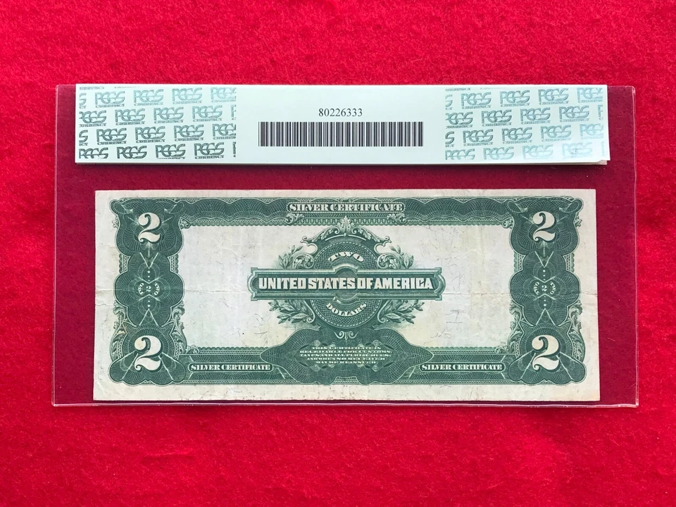 FR-254  RARE KEY 1899 Series $2 Silver Certificate "Mini-Porthole" *PCGS 25 PPQ* - Image 2 of 3