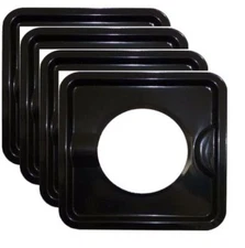 1 TO 8 PC BLACK STEEL SQUARE REUSABLE DRIP PAN GAS BURNER BIB LINER COVERS AD148