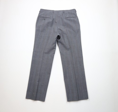 Vintage 70s Streetwear Mens 40R 3 Piece Wool Wedding Suit Plaid USA Pants 34x30 - Picture 21 of 24