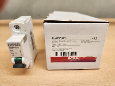 Mcb 6Ka 10A 1 Pole 240V Ac C-Curve 1 Module Din Rail Mounting Clipsal 4CB110/6