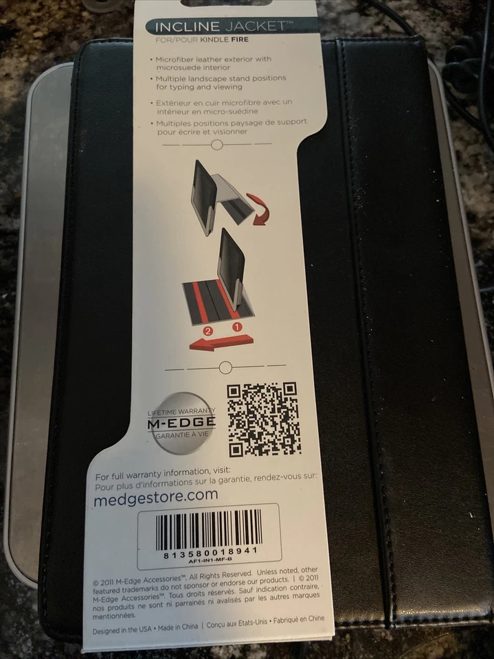 M-EDGE INCLINE JACKET FOLIO STAND / CASE FOR KINDLE FIRE -BLACK - Image 2 of 2