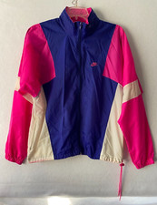 Retro Nike Tracksuit Windbreaker White/Purple/Pink Vintage Gray Tag Sz Medium
