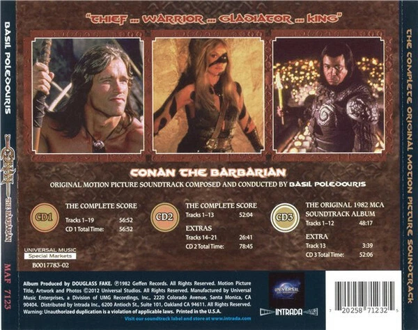 Basil Poledouris ‎– Conan The Barbarian (1982) Complete Score 3CDs/Remastered!!! - Bild 2 von 2