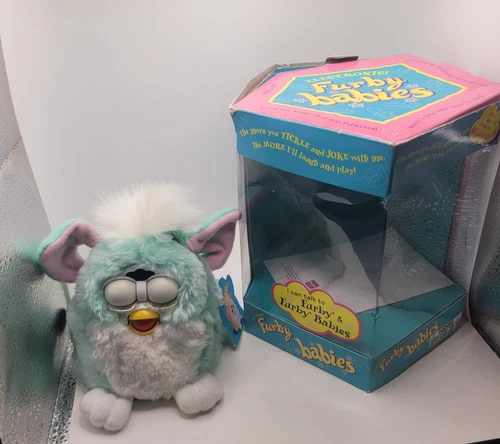 Furby baby Original Tag 1999 mint green blue eyes custom furby NWT