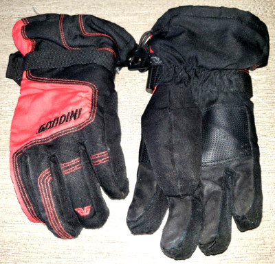 boys GORDINI BLACK RED WINTER GLOVES size small THICK WARM!