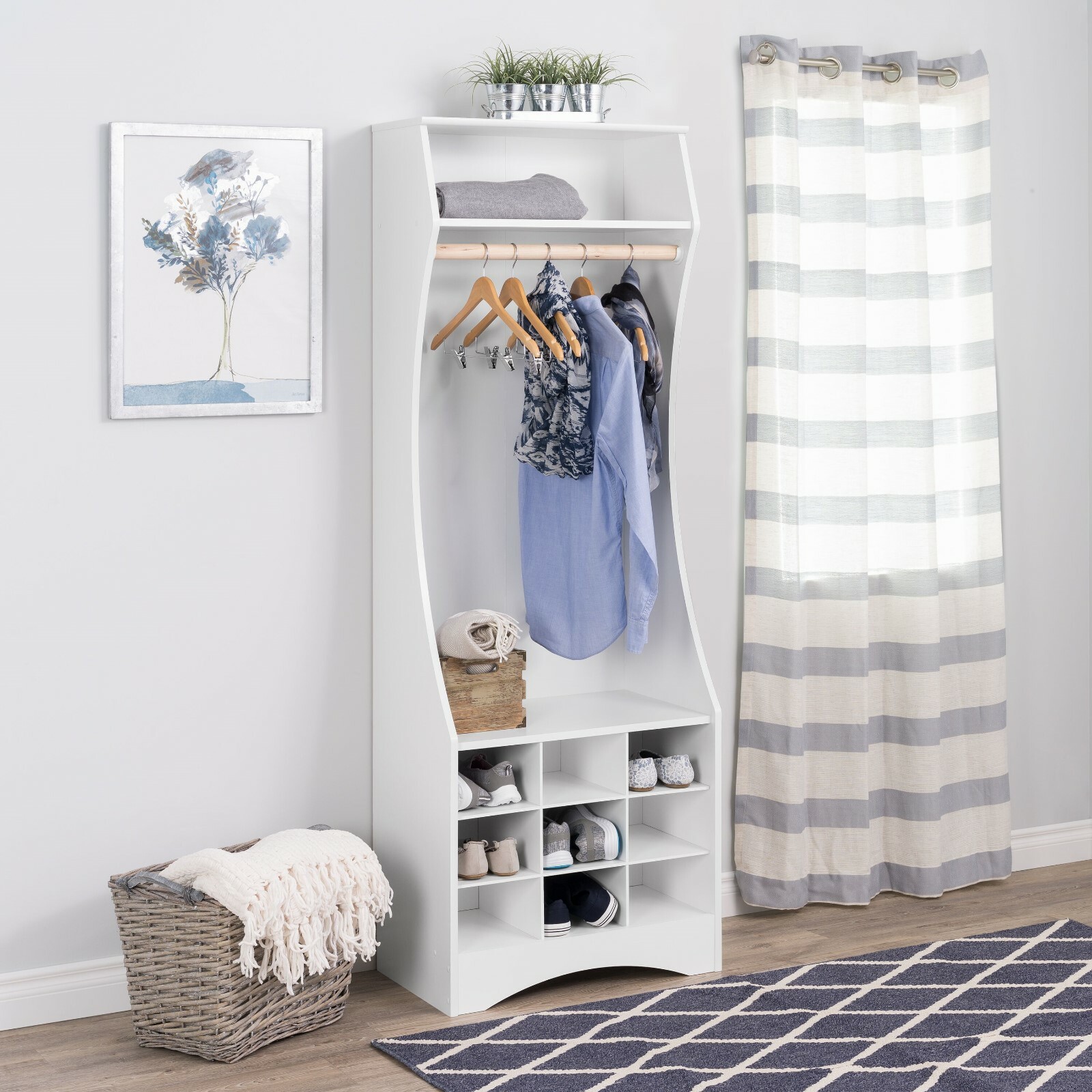 72 Tall Storage Wall Rack Cabinet Wardrobe W Shoe Storage