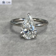 IGI 2.00Ct Pear Cut F VS1 Lab Grown Diamond E...