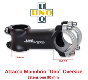390NR Attacco Manubrio UNO Oversize Alluminio Nero per bici 26-28 Corsa  Vintage | eBay