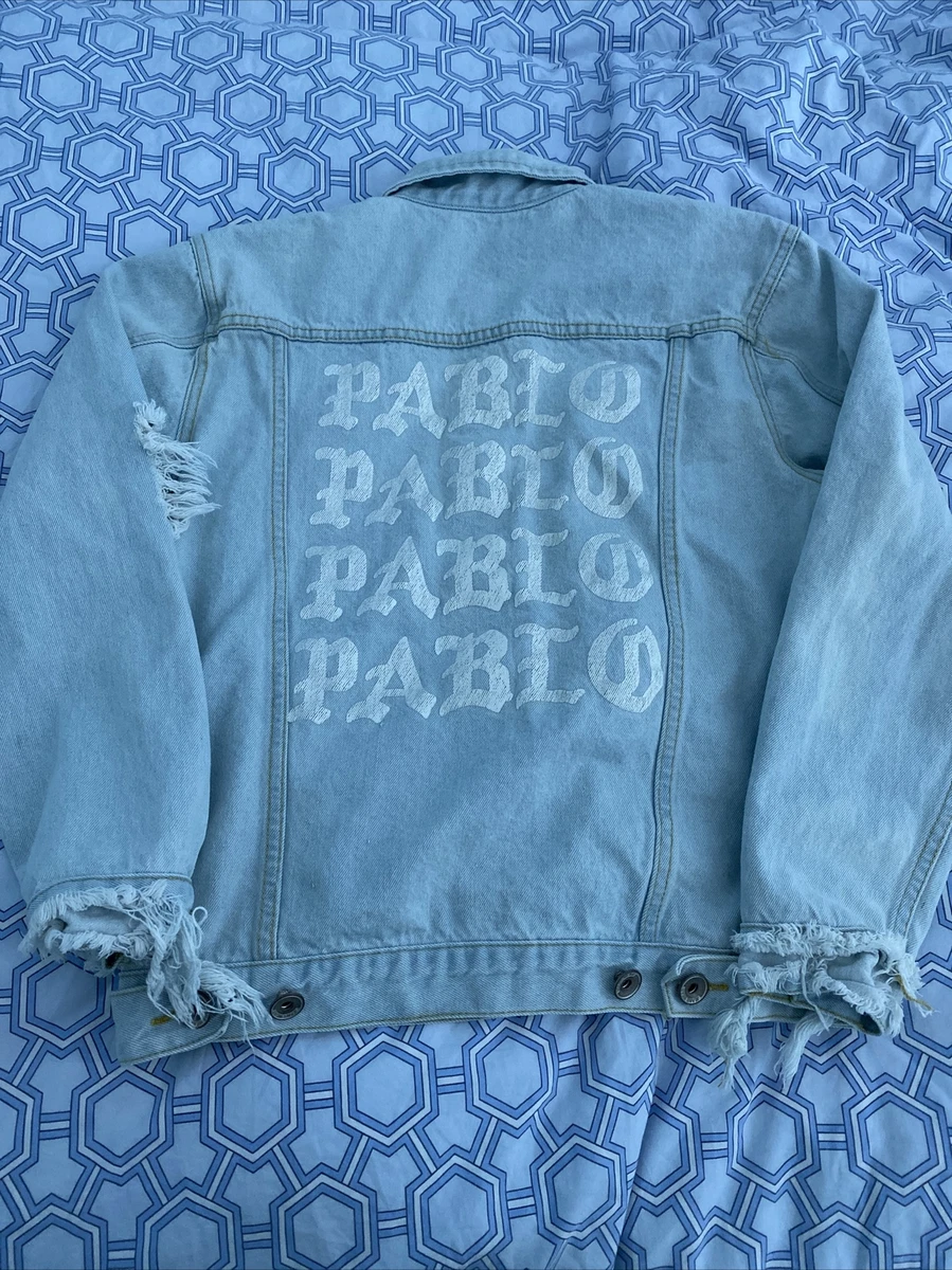 Kanye West I FEEL LIKE PABLO Oversized Distressed Denim Jacket Size Small