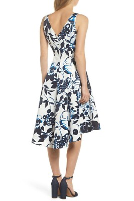ELIZA J FLORAL HIGH/LOW HEM FIT FLARE DRESS sz 10P | eBay
