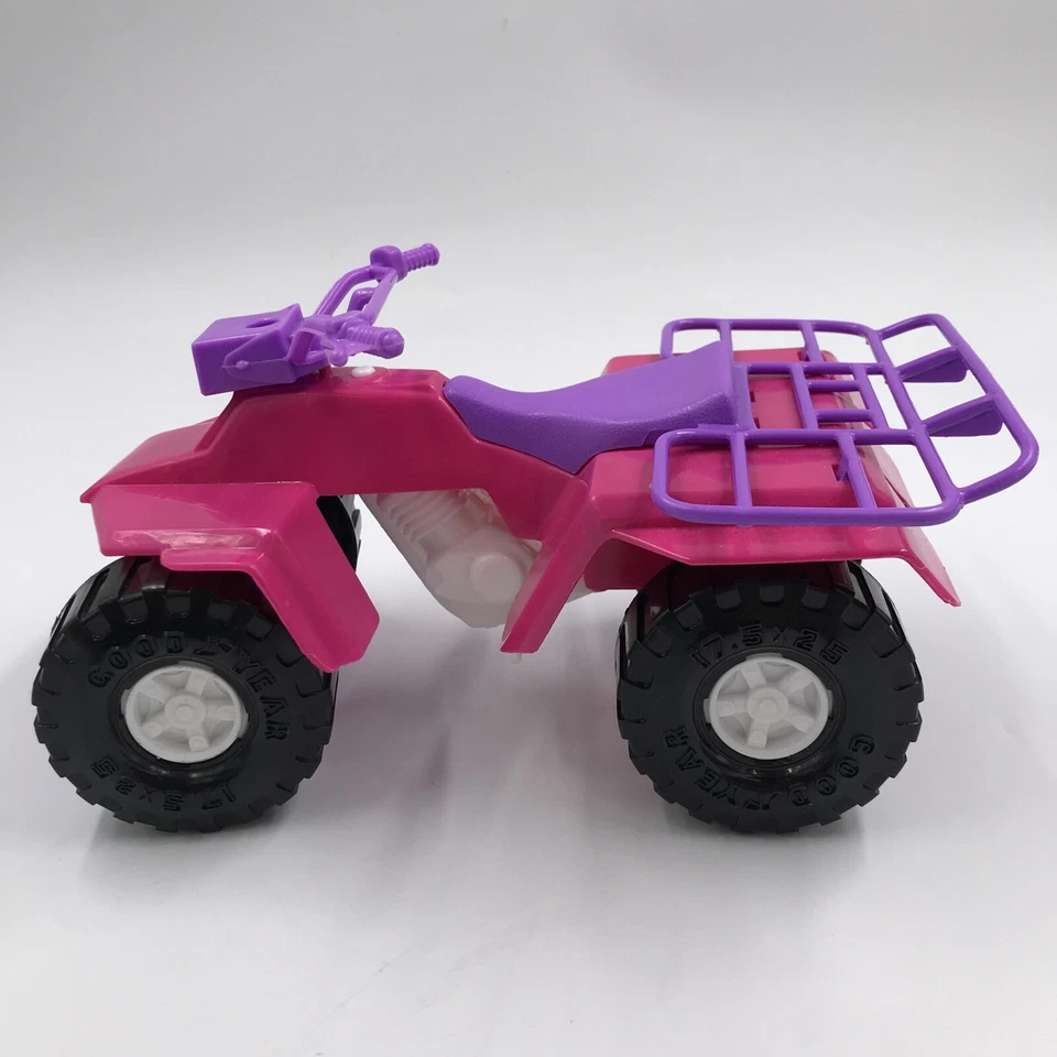 Vehículo de juguete ATV cuádruple tamaño muñeca rosa 10 3/4 x 6 1/4 x 5 1/2 pulgadas hecho en EE. UU. Foto 3 de 4