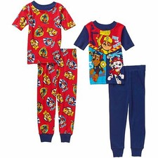 Paw Patrol 4 PC Short Sleeve Tight Fit Cotton Pajama Set Boy Size 5T