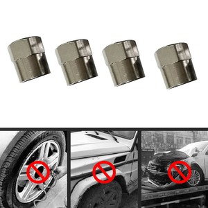 5x Hexagon Stainless Steel Tyre Tire Dust Caps Wheel Air Valve Stem Screw Cover