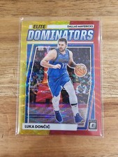 2022-23 Donruss Optic Luka Doncic Elite Dominators Red & Gold Wave Prizm #95/99