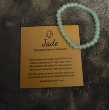 Beautiful Jade Natural Stone Stretch Bracelet , Releases stress