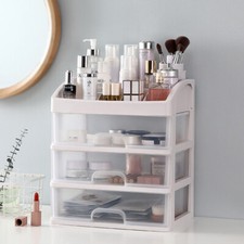 4 Tiers Large Beauty Box Make Up Storage Drawers Cosmetic Organizer Grids Holder