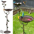 Metal Bird Baths for Outdoors, 44" Height Cast Iron Pedestal Bird Bath and Feede