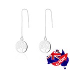 New 925 Sterling Silver Filled Lady's Tree of Life Drop Thread Threader Earrings