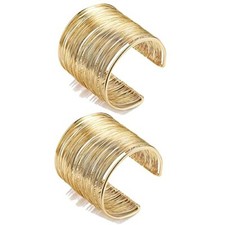 2-8 Pcs Cuff Bangle Bracelet for Women Open Wide Wire Bracelets Gold Wrist B:2B