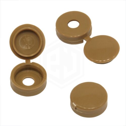20 COLOUR SMALL PLASTIC HINGED SCREW FOLD OVER COVER CAPS 6g/8g Gauge M3.5 & M4 - Picture 62 of 81