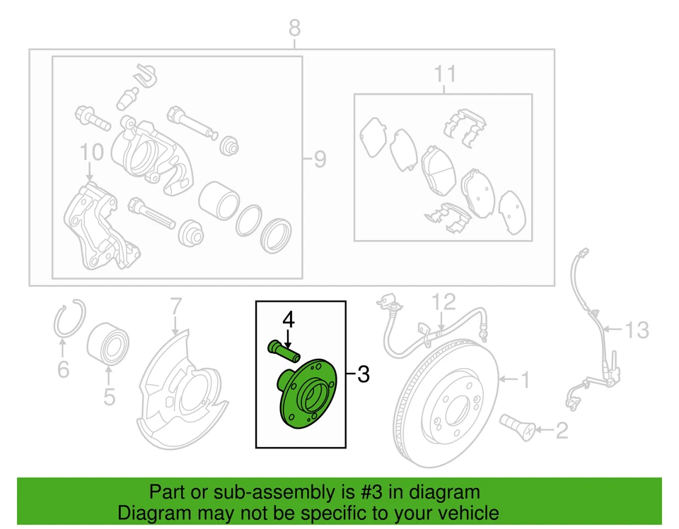 Genuine Front Wheel Hub for 2012-2017 Hyundai Accent Kia Rio 51750-1J000 Foto 4 de 4