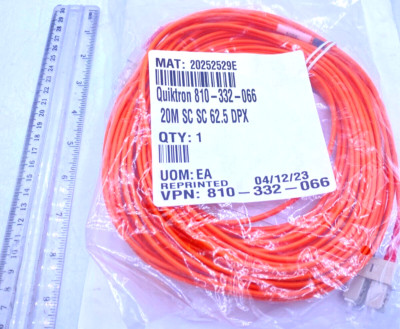 Legrand Quiktron Fiber Patch Cable 20M SC SC 62.5 DPX Orange 810-332-066 New