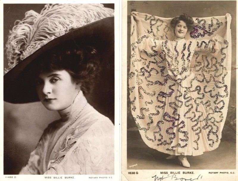 *WIZARD OF OZ GOOD WITCH: BILLIE BURKE  TWO BEAUTIFUL 1905 PHOTOS*