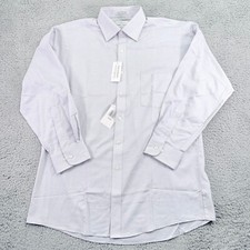Van Heusen Dress Shirt Mens 16 32/33 Lare Light Purple Geo Broadclot