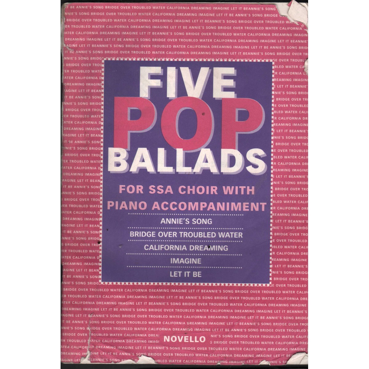 Five Pop Ballads: For SSA Choir With Piano Accompaniment Book - New Sheet Music