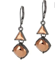 Kirks Folly Earrings Dazzle Me Leverback Midnight GunMetal Crystal Pierced