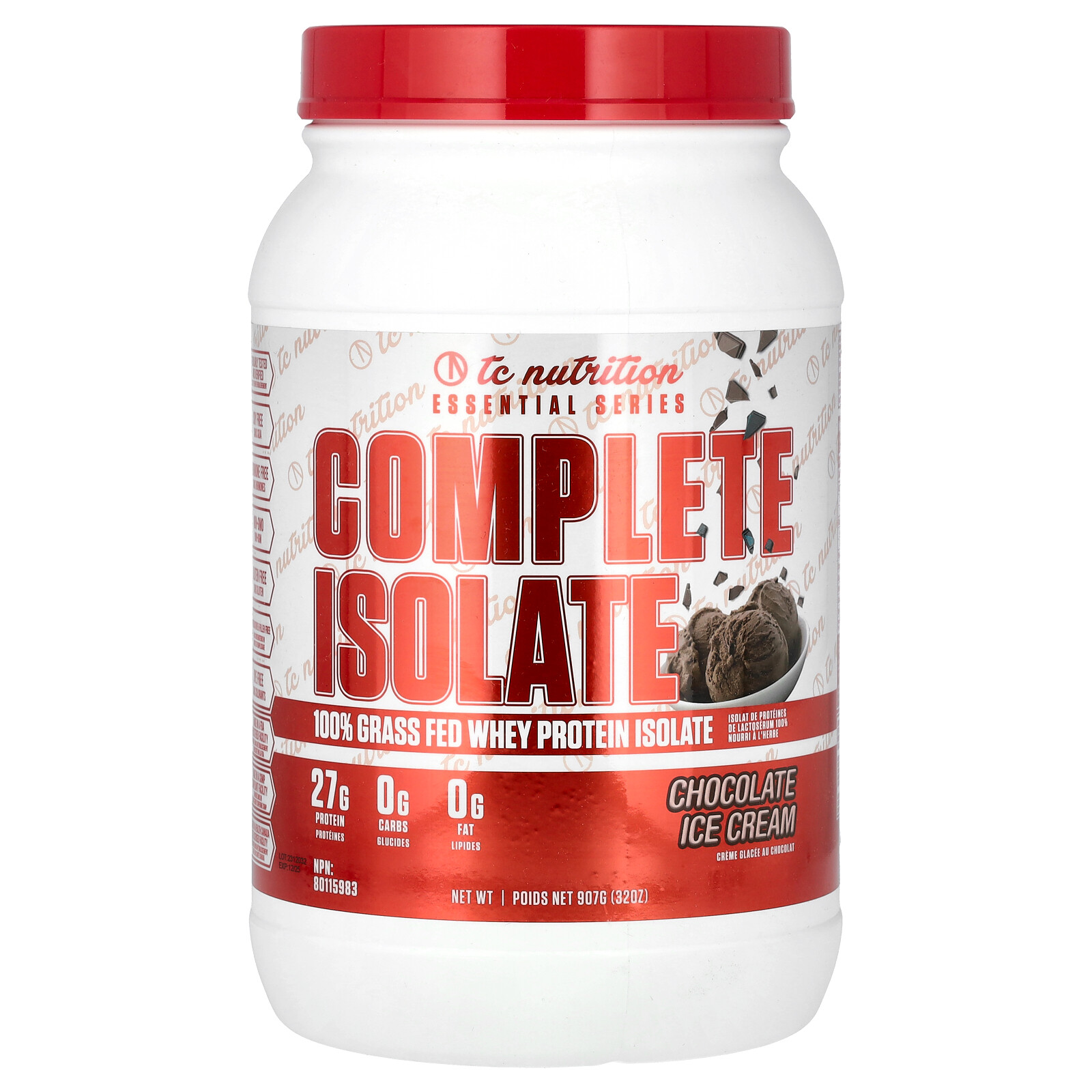 Серия Essential, Complete Isolate, Шоколадное мороженое, 32 унции (907 г)