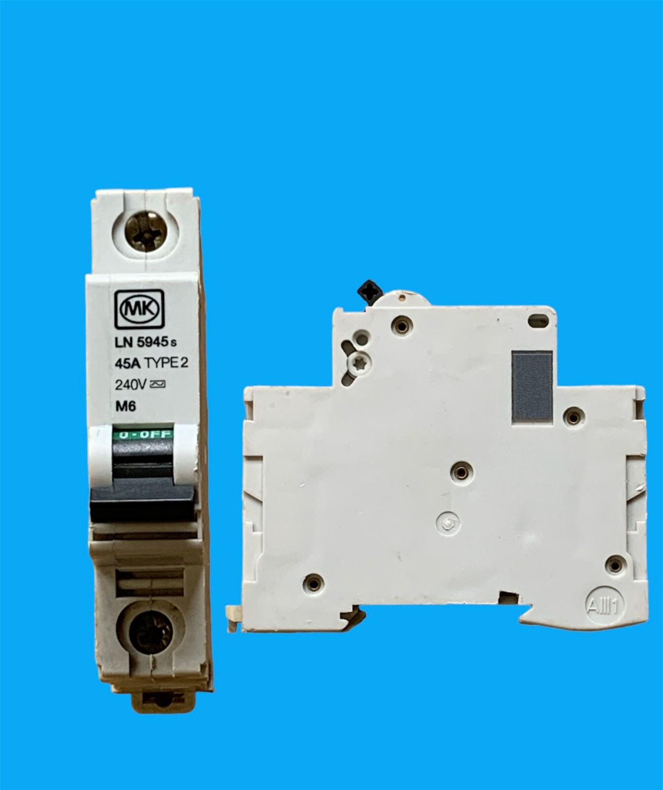 MK Sentry LN5945s 45A Mcb 45 Amp Miniature Circuit Breaker Type 2 240v M6