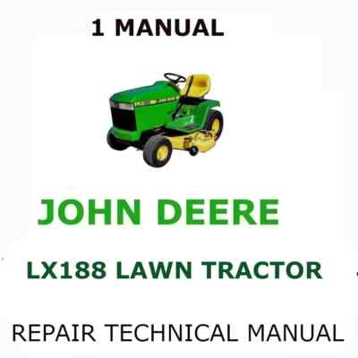 JOHN DEERE LX188 LAWN TRACTOR REPAIR TECHNICAL SERVICE MANUAL PDF