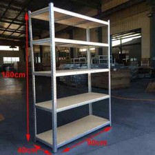 5 Tier Racking Heavy Duty Garage Shelving Storage Shelves Boltless Steel Unit
