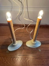 Lot 2 Vintage Christmas Window Electric Plastic Wax Drip Candle Candolier Tested